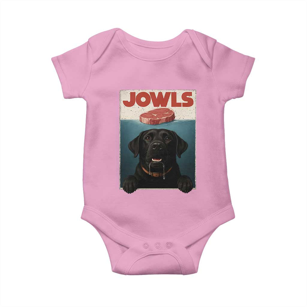 Black Labrador Retriever Baby Onesie Funny Jowls Horror Dog Poster TS12 Light Pink Print Your Wear