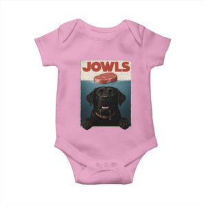 Black Labrador Retriever Baby Onesie Funny Jowls Horror Dog Poster TS12 Light Pink Print Your Wear