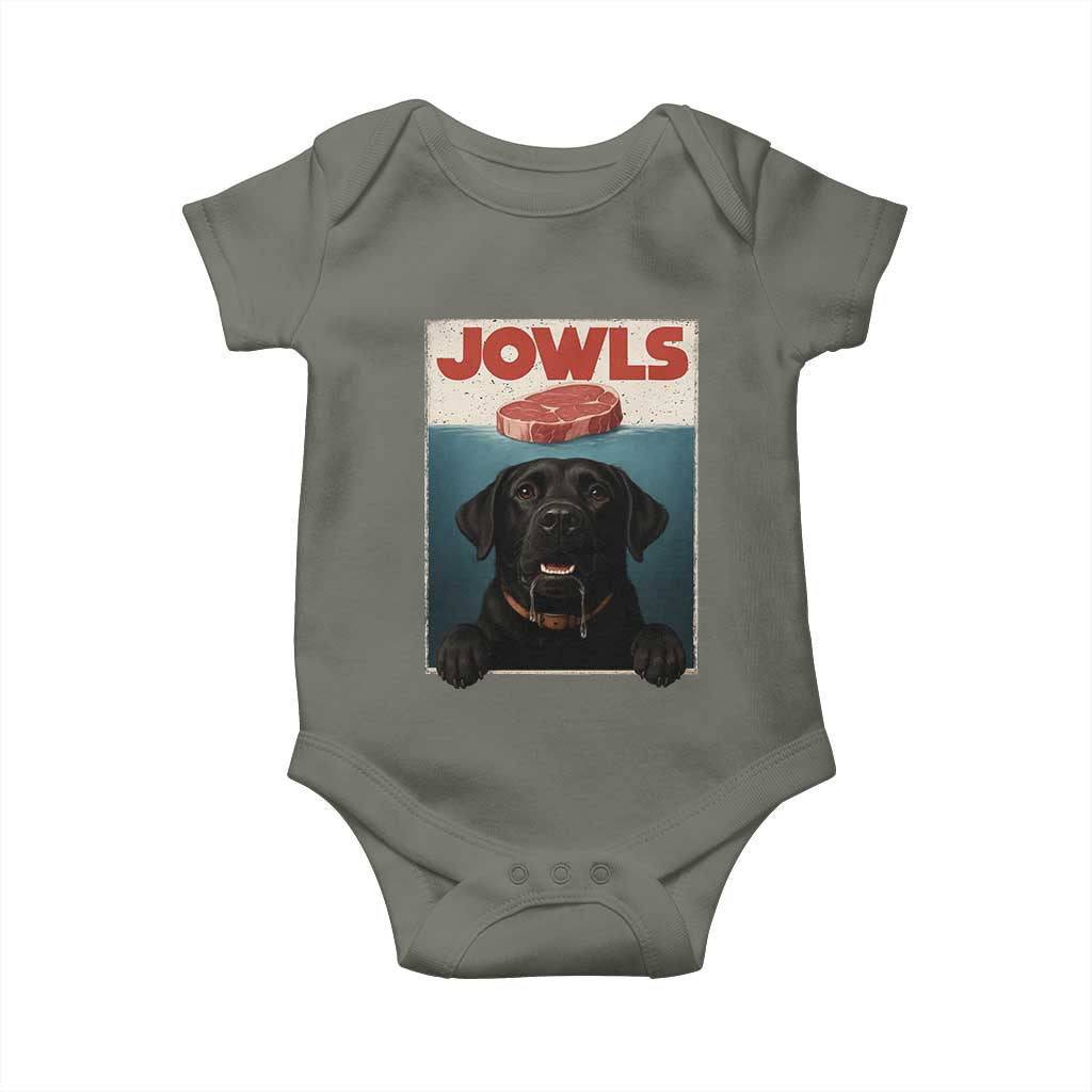 Black Labrador Retriever Baby Onesie Funny Jowls Horror Dog Poster TS12 Military Green Print Your Wear