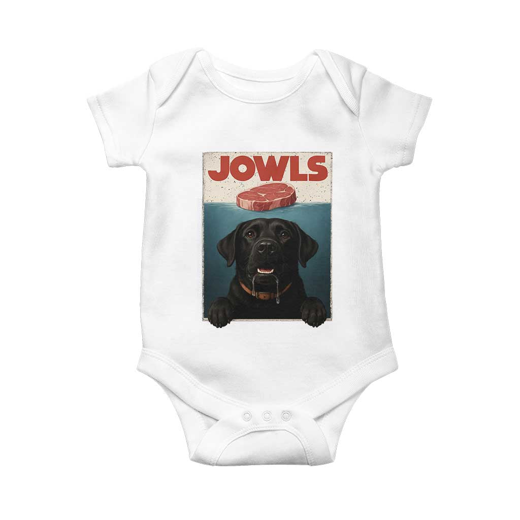 Black Labrador Retriever Baby Onesie Funny Jowls Horror Dog Poster TS12 White Print Your Wear