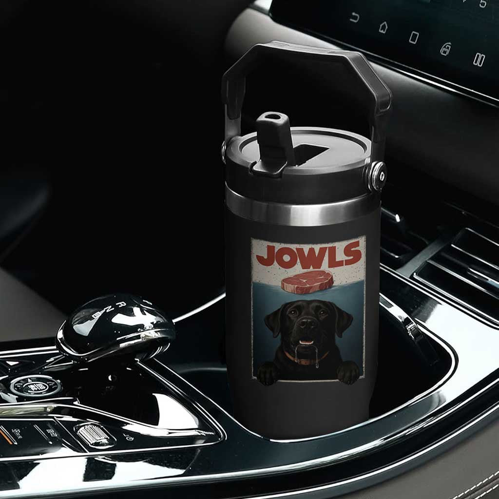 Black Labrador Retriever Flip Straw Tumbler Funny Jowls Horror Dog Poster TS12 Print Your Wear