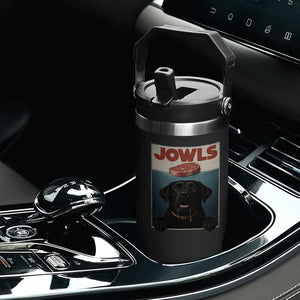 Black Labrador Retriever Flip Straw Tumbler Funny Jowls Horror Dog Poster TS12 Print Your Wear