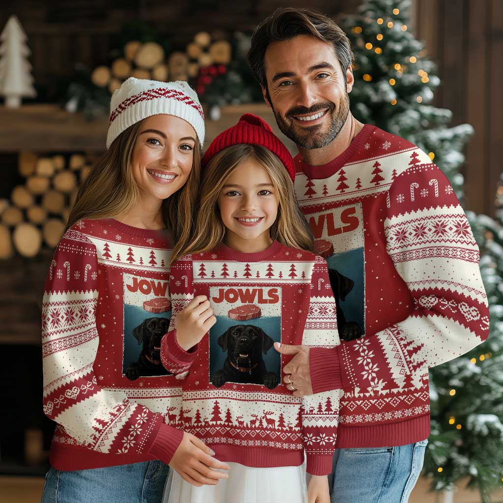 Black Labrador Retriever Ugly Christmas Sweater Funny Jowls Horror Dog Poster TS12 Red Beige Print Your Wear