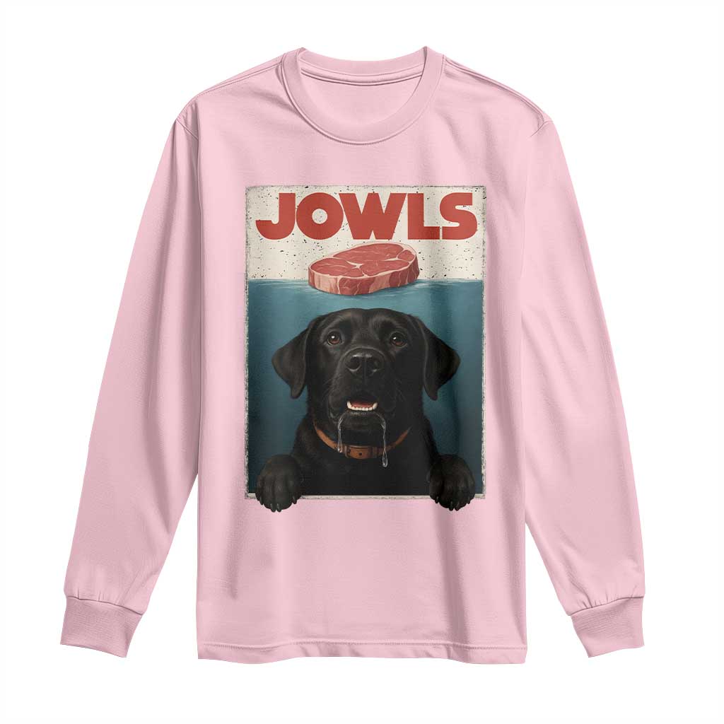 Black Labrador Retriever Long Sleeve Shirt Funny Jowls Horror Dog Poster TS12 Light Pink Print Your Wear