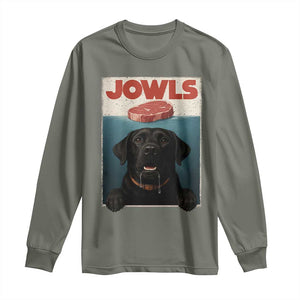 Black Labrador Retriever Long Sleeve Shirt Funny Jowls Horror Dog Poster TS12 Military Green Print Your Wear