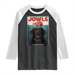 Black Labrador Retriever Raglan Shirt Funny Jowls Horror Dog Poster TS12 Black White Print Your Wear
