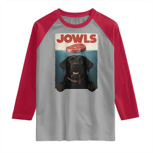 Black Labrador Retriever Raglan Shirt Funny Jowls Horror Dog Poster TS12 Sport Gray Red Print Your Wear