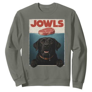 Black Labrador Retriever Sweatshirt Funny Jowls Horror Dog Poster TS12 Military Green Print Your Wear