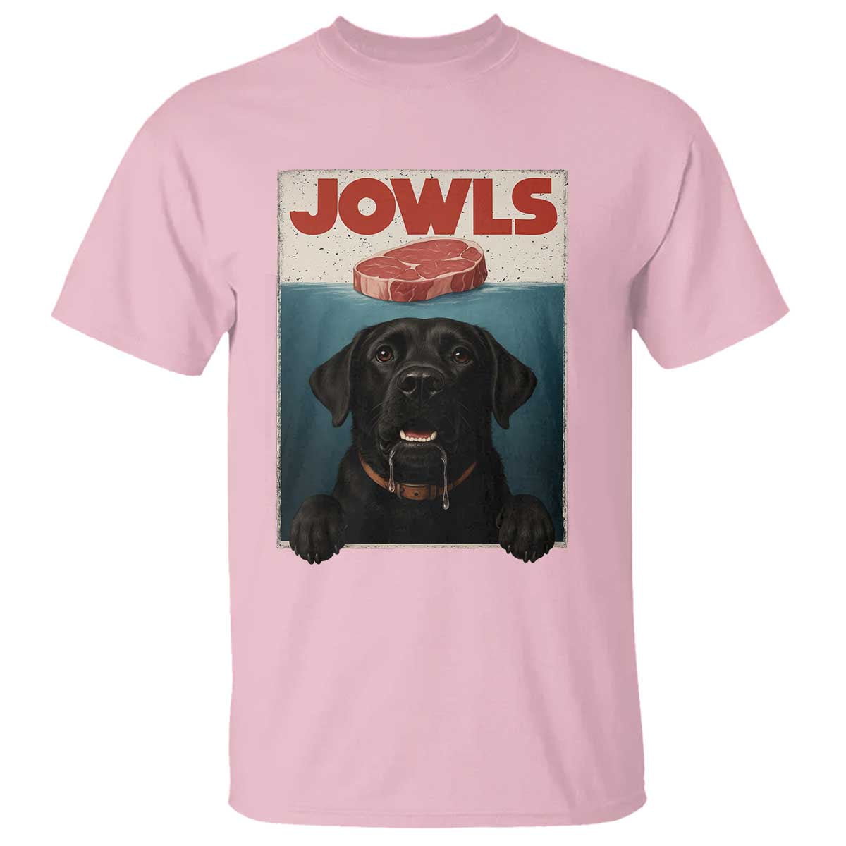 Black Labrador Retriever T Shirt Funny Jowls Horror Dog Poster TS12 Light Pink Print Your Wear