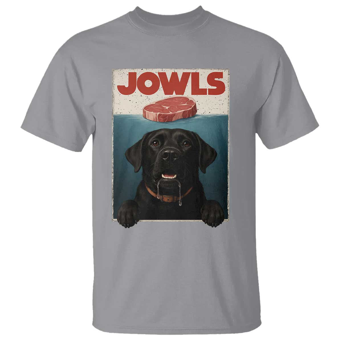 Black Labrador Retriever T Shirt Funny Jowls Horror Dog Poster TS12 Sport Gray Print Your Wear