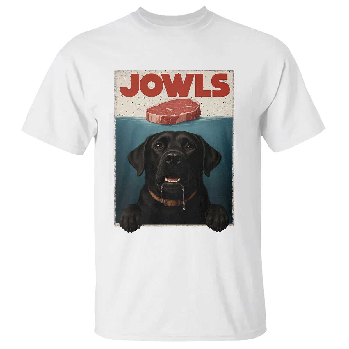 Black Labrador Retriever T Shirt Funny Jowls Horror Dog Poster TS12 White Print Your Wear