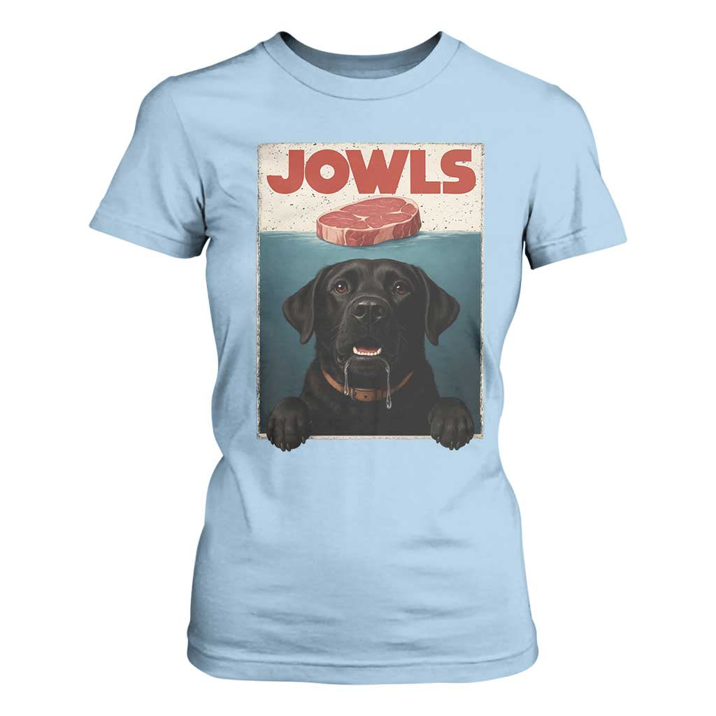 Black Labrador Retriever T Shirt For Women Funny Jowls Horror Dog Poster TS12 Light Blue Print Your Wear
