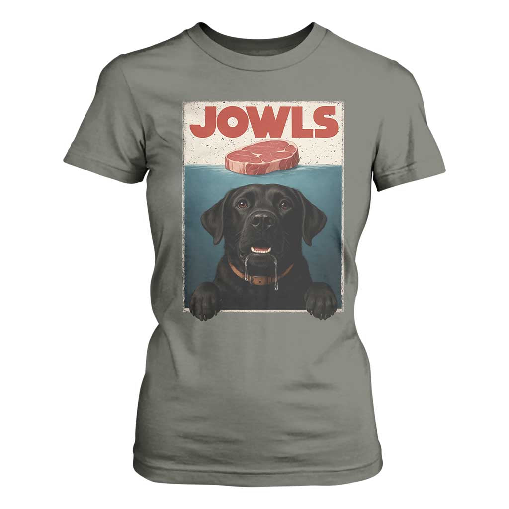 Black Labrador Retriever T Shirt For Women Funny Jowls Horror Dog Poster TS12 Military Green Print Your Wear
