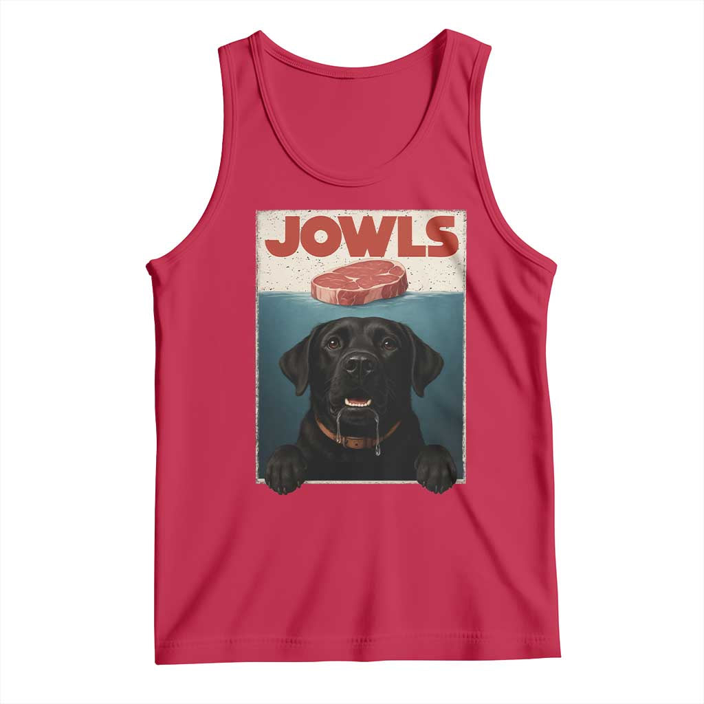Black Labrador Retriever Tank Top Funny Jowls Horror Dog Poster TS12 Red Print Your Wear