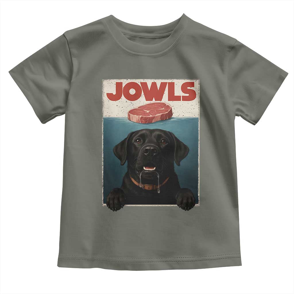 Black Labrador Retriever Toddler T Shirt Funny Jowls Horror Dog Poster TS12 Military Green Print Your Wear