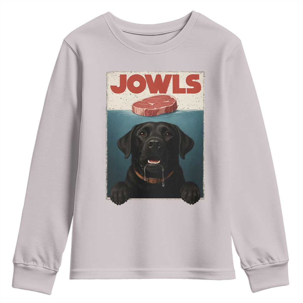 Black Labrador Retriever Youth Sweatshirt Funny Jowls Horror Dog Poster TS12 Ice Gray Print Your Wear