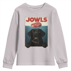 Black Labrador Retriever Youth Sweatshirt Funny Jowls Horror Dog Poster TS12 Ice Gray Print Your Wear