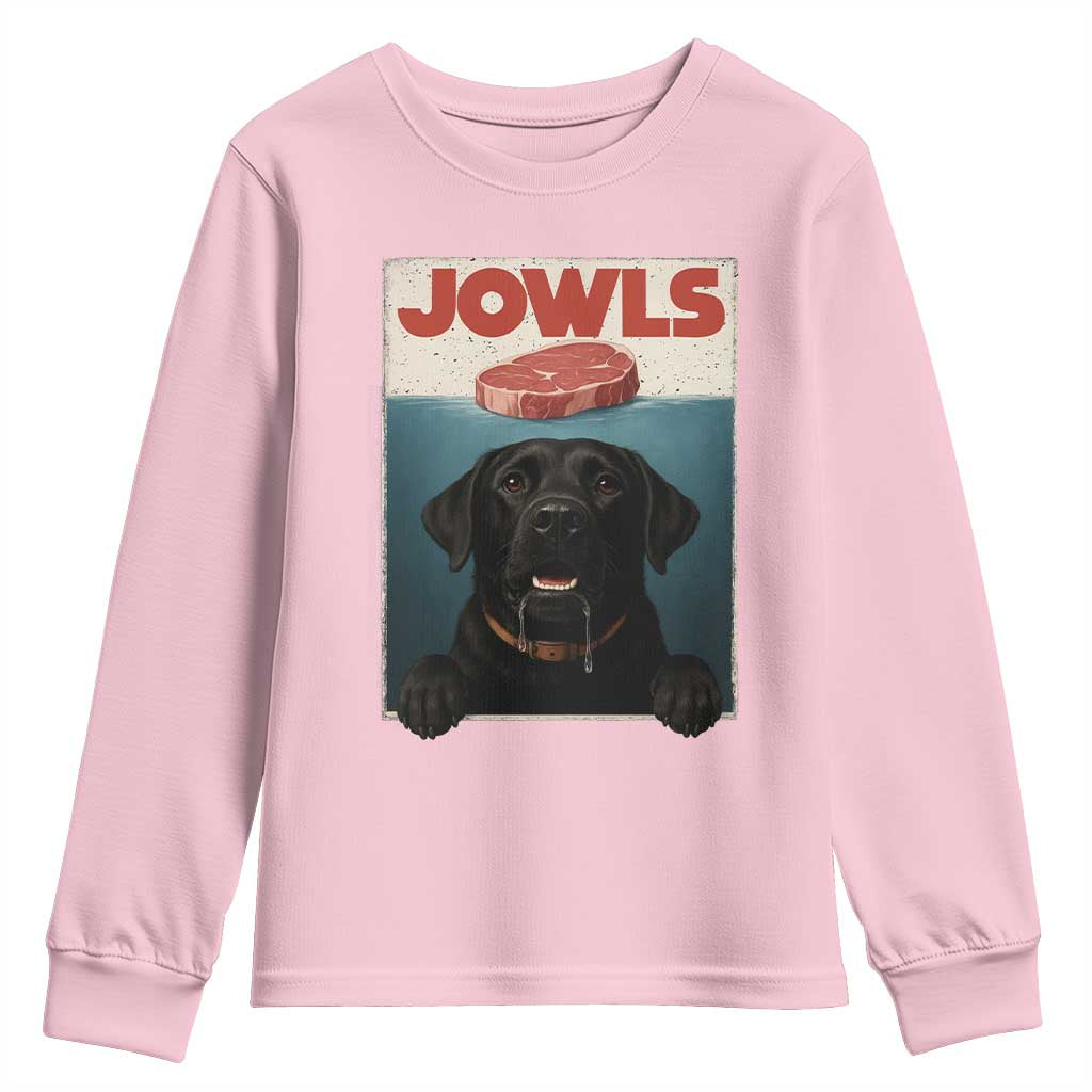Black Labrador Retriever Youth Sweatshirt Funny Jowls Horror Dog Poster TS12 Light Pink Print Your Wear