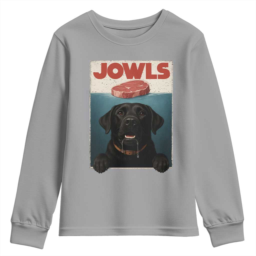 Black Labrador Retriever Youth Sweatshirt Funny Jowls Horror Dog Poster TS12 Sport Gray Print Your Wear