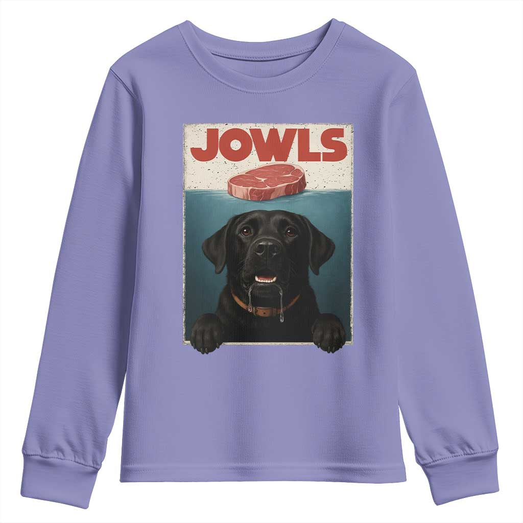 Black Labrador Retriever Youth Sweatshirt Funny Jowls Horror Dog Poster TS12 Violet Print Your Wear