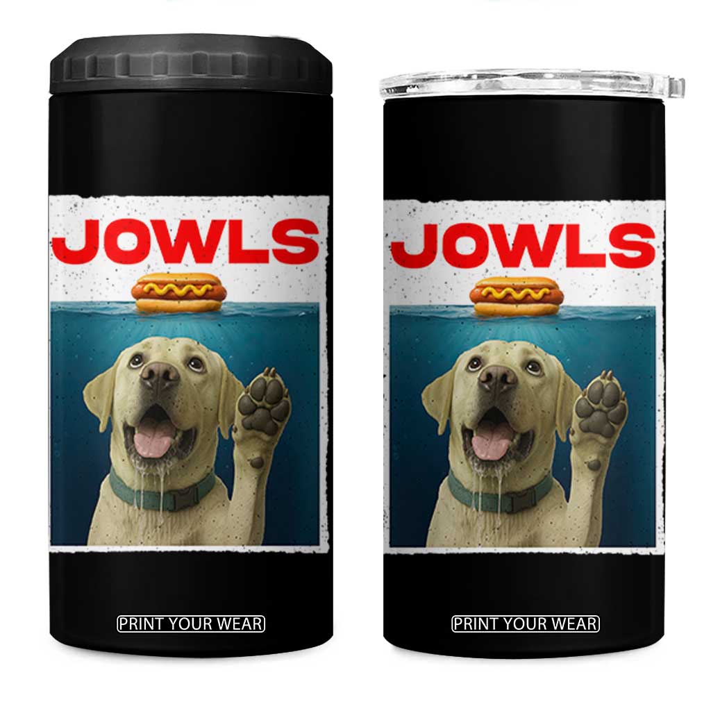 Funny Yellow Lab Jowls 4 in 1 Can Cooler Tumbler Labrador Retriever Lover Gift TS12 One Size: 16 oz Black Print Your Wear