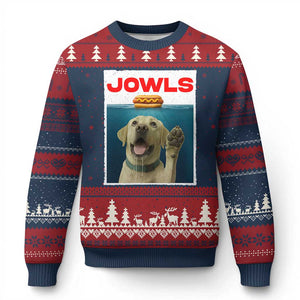 Funny Yellow Lab Jowls Ugly Christmas Sweater Labrador Retriever Lover Gift - Print Your Wear