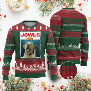 Funny Yellow Lab Jowls Ugly Christmas Sweater Labrador Retriever Lover Gift - Print Your Wear