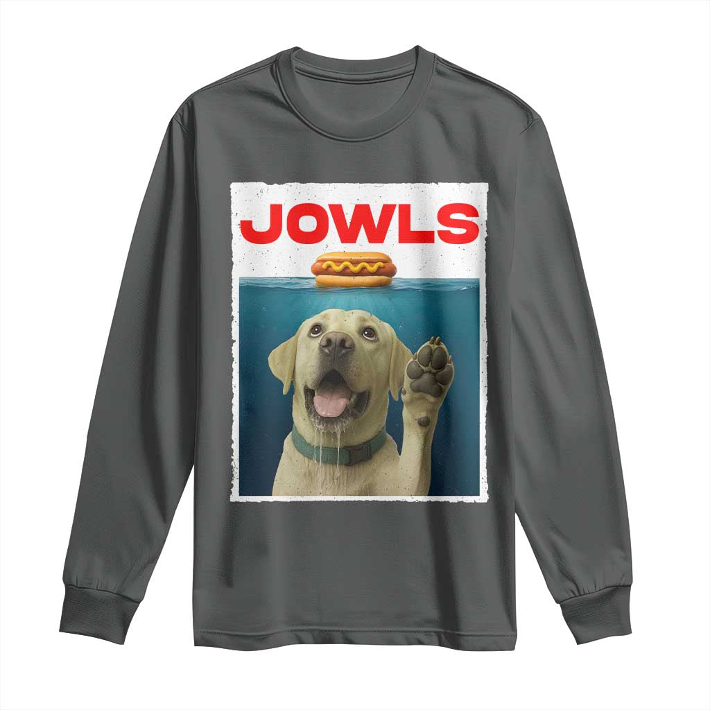 Funny Yellow Lab Jowls Long Sleeve Shirt Labrador Retriever Lover Gift TS12 Dark Heather Print Your Wear