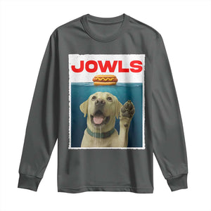 Funny Yellow Lab Jowls Long Sleeve Shirt Labrador Retriever Lover Gift TS12 Dark Heather Print Your Wear