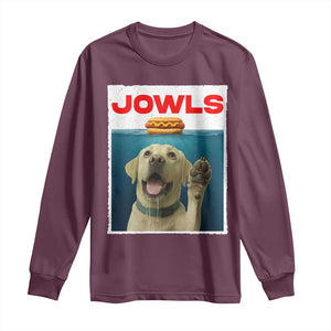 Funny Yellow Lab Jowls Long Sleeve Shirt Labrador Retriever Lover Gift TS12 Maroon Print Your Wear