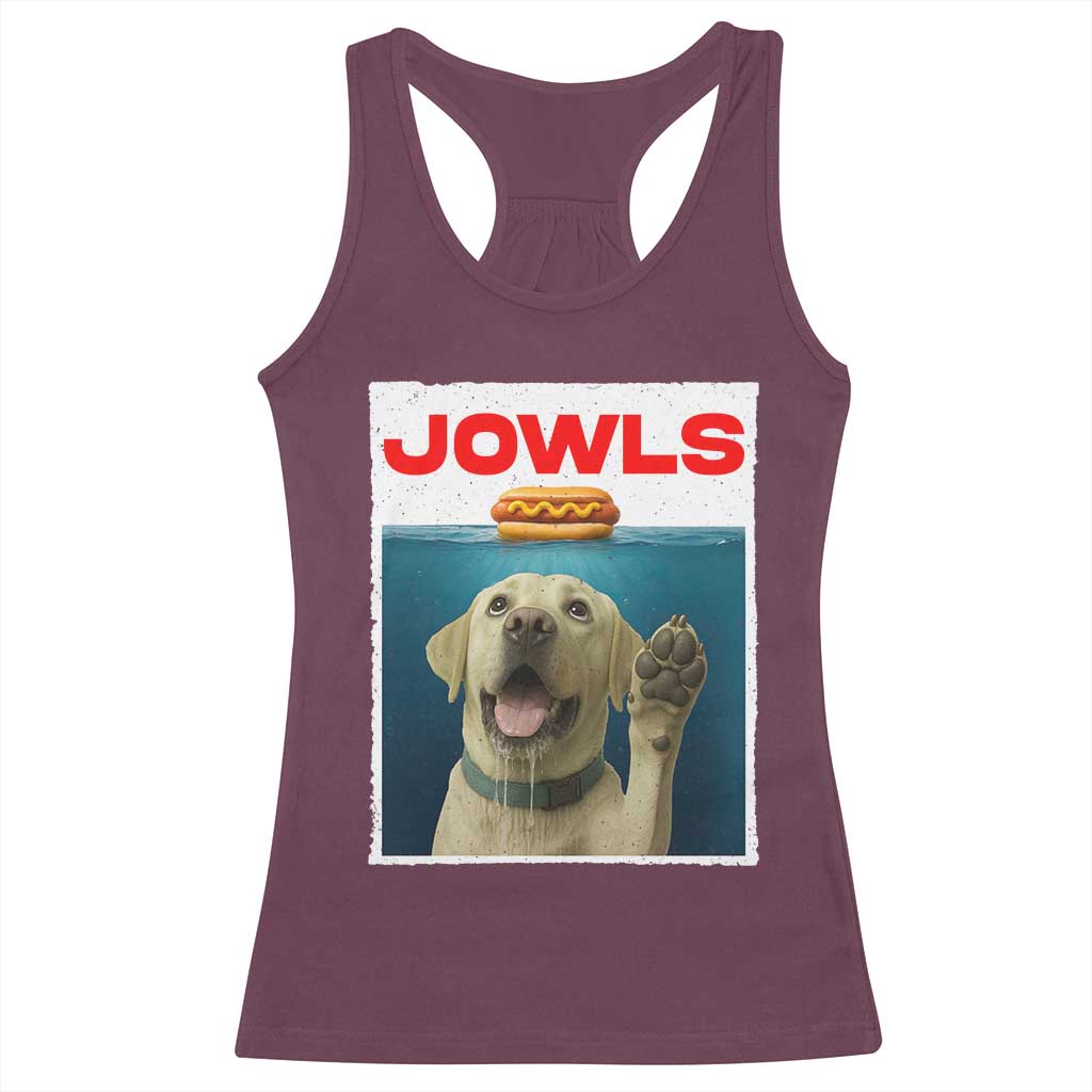 Funny Yellow Lab Jowls Racerback Tank Top Labrador Retriever Lover Gift TS12 Maroon Print Your Wear