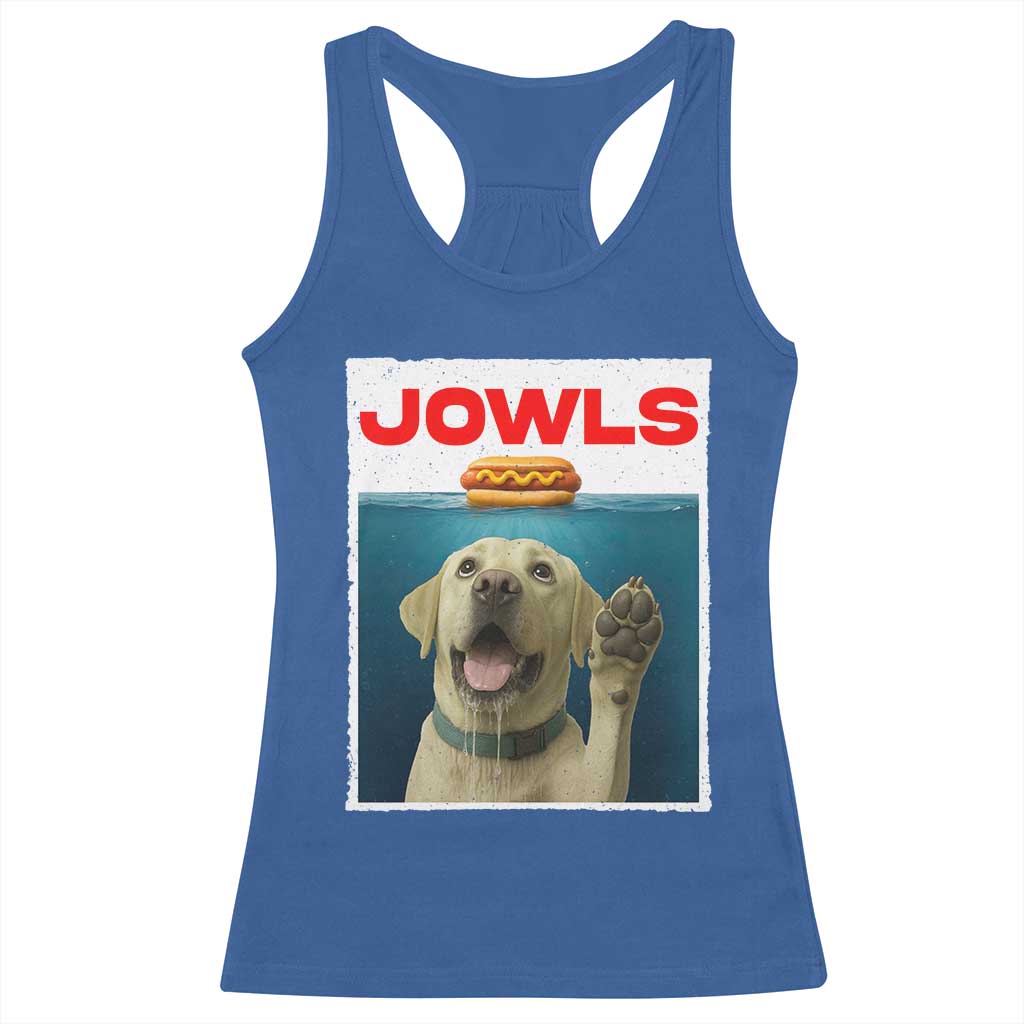 Funny Yellow Lab Jowls Racerback Tank Top Labrador Retriever Lover Gift TS12 Royal Blue Print Your Wear
