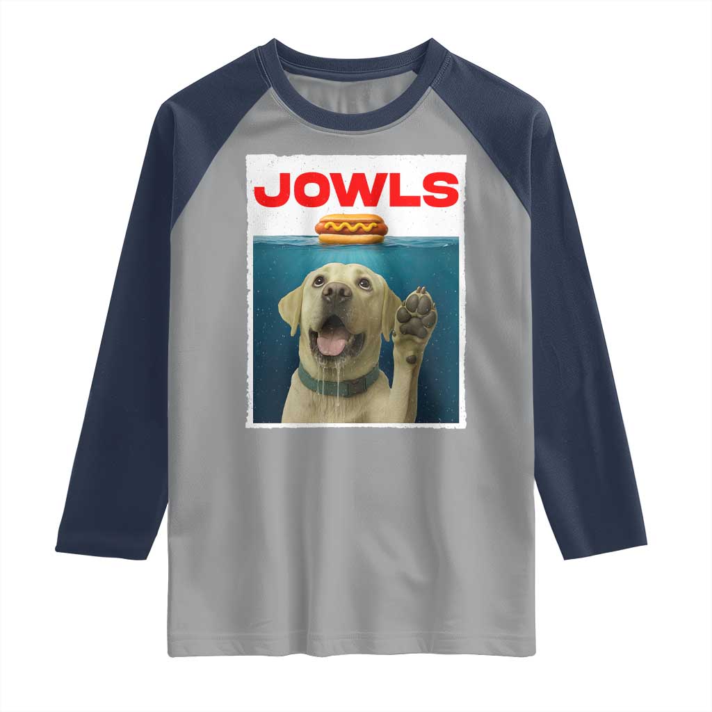 Funny Yellow Lab Jowls Raglan Shirt Labrador Retriever Lover Gift TS12 Sport Gray Navy Print Your Wear