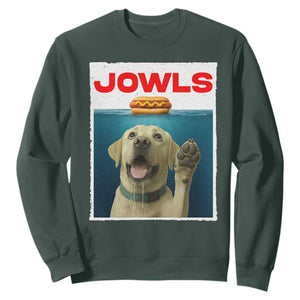 Funny Yellow Lab Jowls Sweatshirt Labrador Retriever Lover Gift TS12 Dark Forest Green Print Your Wear