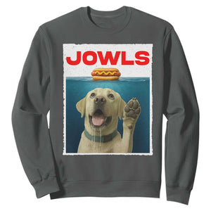 Funny Yellow Lab Jowls Sweatshirt Labrador Retriever Lover Gift TS12 Dark Heather Print Your Wear