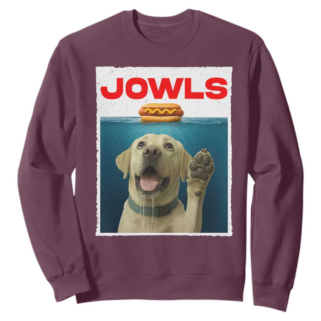 Funny Yellow Lab Jowls Sweatshirt Labrador Retriever Lover Gift TS12 Maroon Print Your Wear