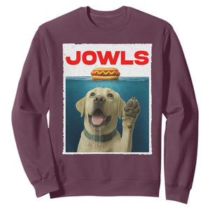 Funny Yellow Lab Jowls Sweatshirt Labrador Retriever Lover Gift TS12 Maroon Print Your Wear