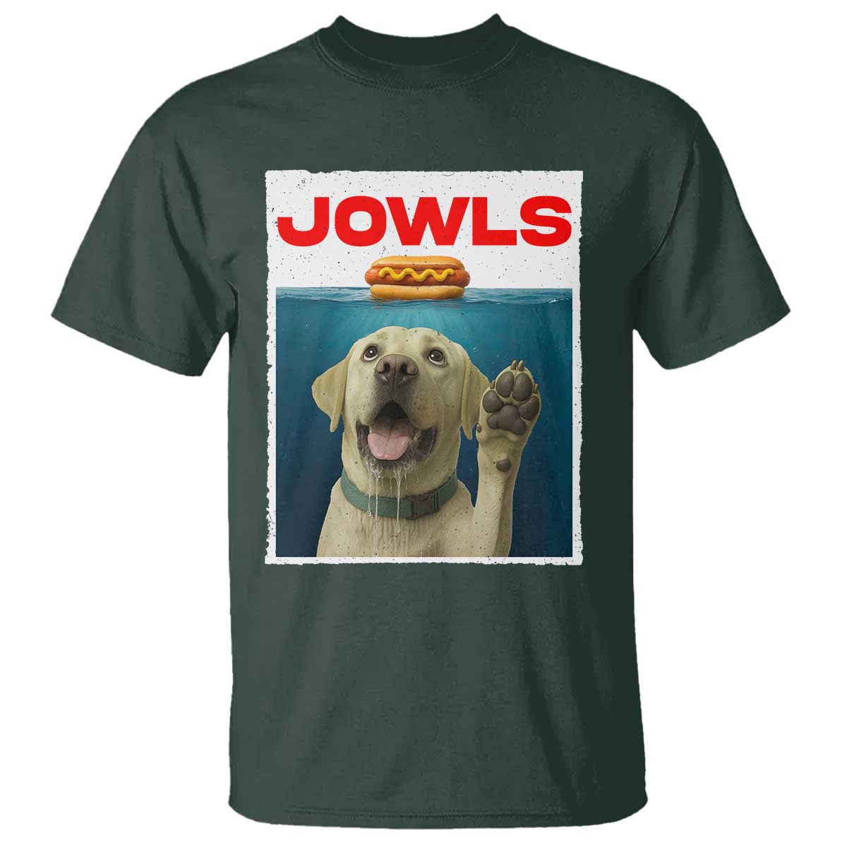 Funny Yellow Lab Jowls T Shirt Labrador Retriever Lover Gift TS12 Dark Forest Green Print Your Wear
