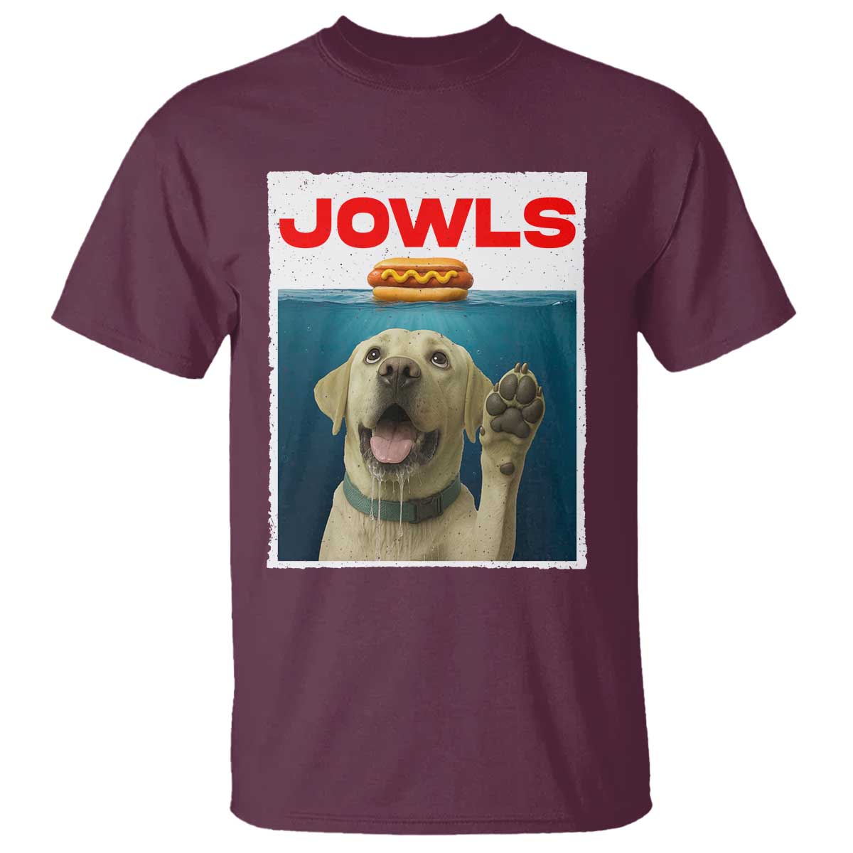 Funny Yellow Lab Jowls T Shirt Labrador Retriever Lover Gift TS12 Maroon Print Your Wear