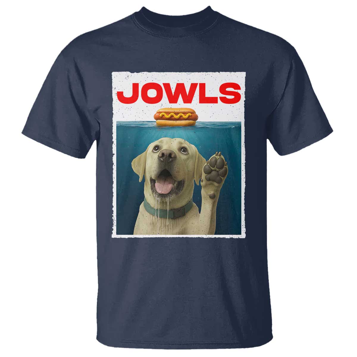 Funny Yellow Lab Jowls T Shirt Labrador Retriever Lover Gift TS12 Navy Print Your Wear