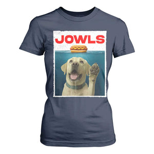 Funny Yellow Lab Jowls T Shirt For Women Labrador Retriever Lover Gift TS12 Navy Print Your Wear