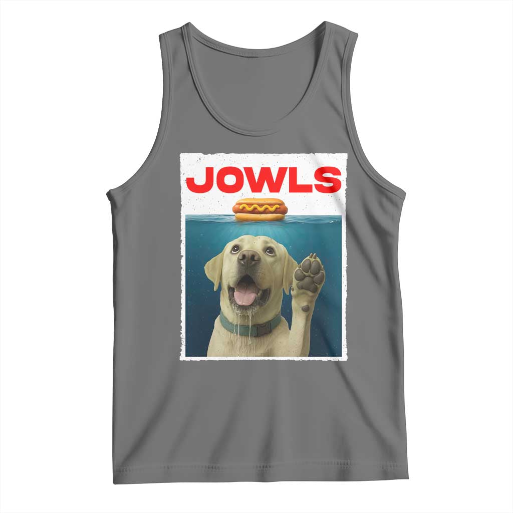 Funny Yellow Lab Jowls Tank Top Labrador Retriever Lover Gift TS12 Black Heather Print Your Wear