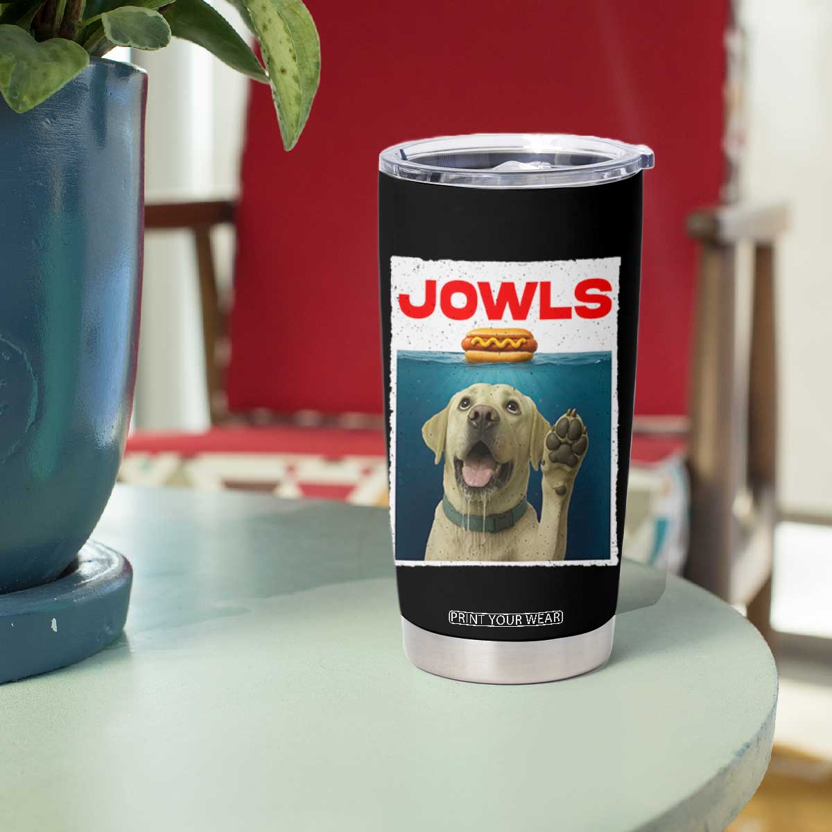 Funny Yellow Lab Jowls Tumbler Cup Labrador Retriever Lover Gift TS12 Print Your Wear