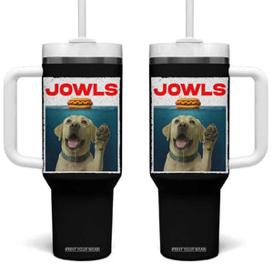 Funny Yellow Lab Jowls Tumbler With Handle Labrador Retriever Lover Gift TS12 One Size: 40 oz Black Print Your Wear