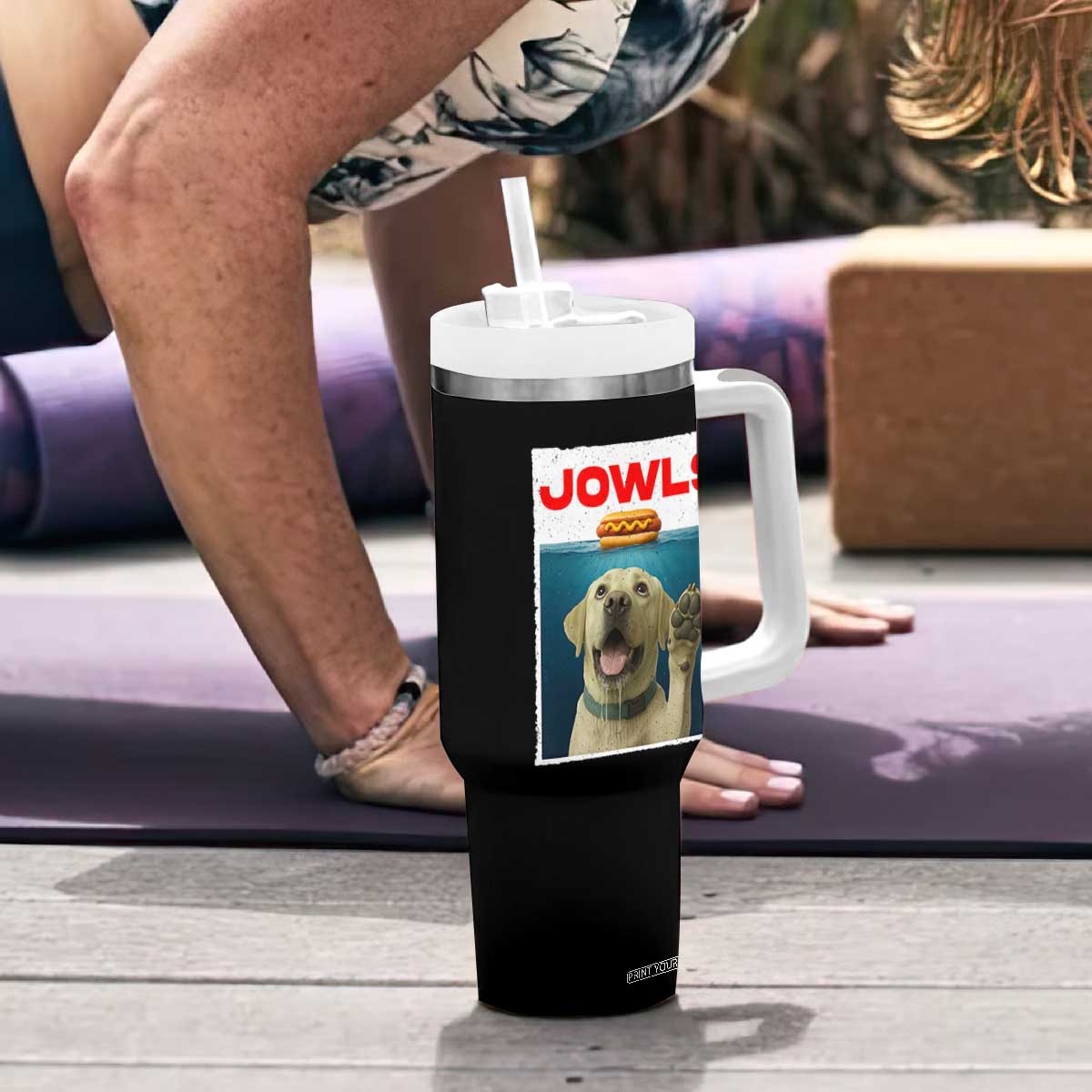 Funny Yellow Lab Jowls Tumbler With Handle Labrador Retriever Lover Gift TS12 Print Your Wear