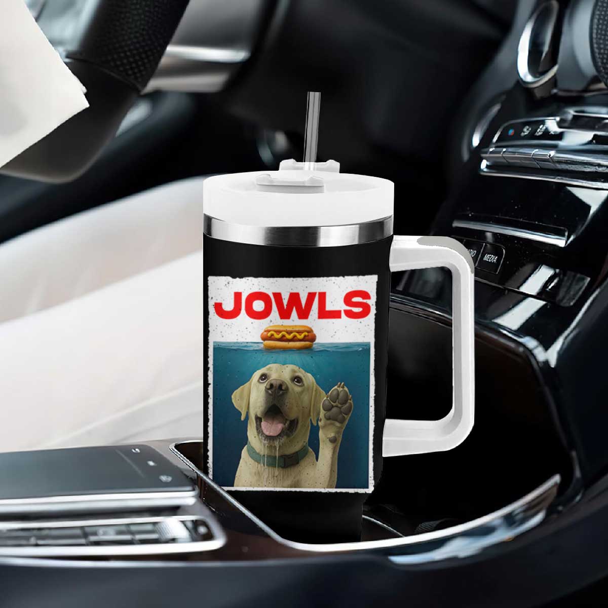 Funny Yellow Lab Jowls Tumbler With Handle Labrador Retriever Lover Gift TS12 Print Your Wear