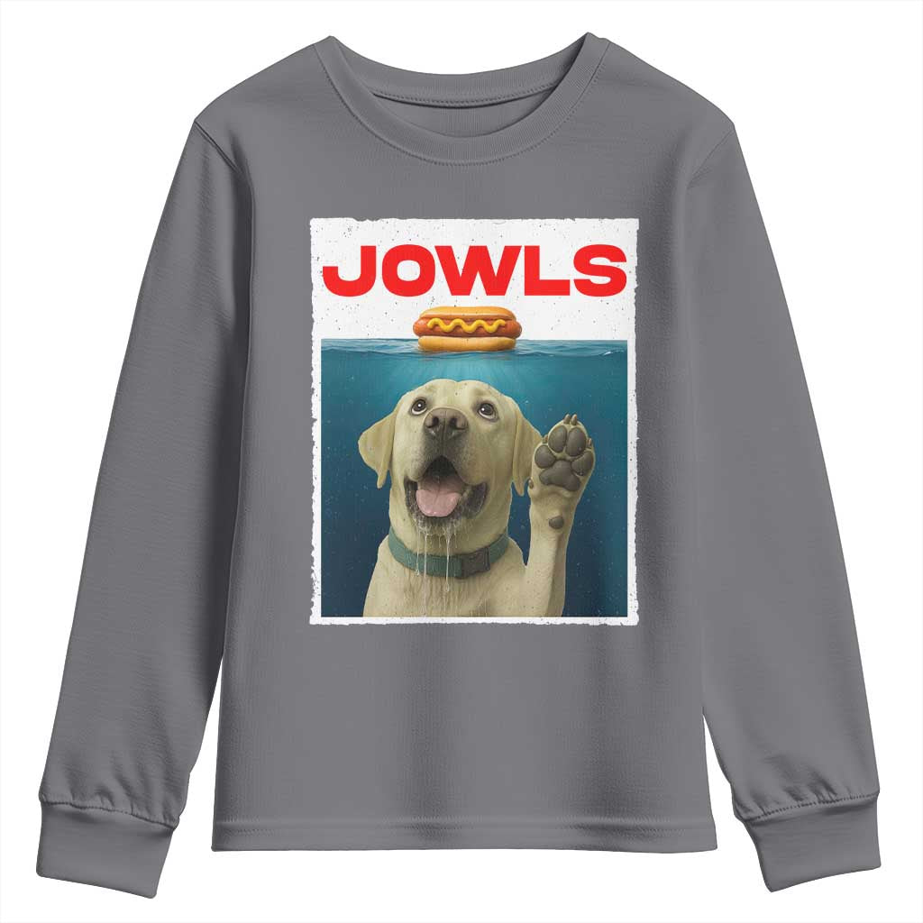 Funny Yellow Lab Jowls Youth Sweatshirt Labrador Retriever Lover Gift TS12 Charcoal Print Your Wear