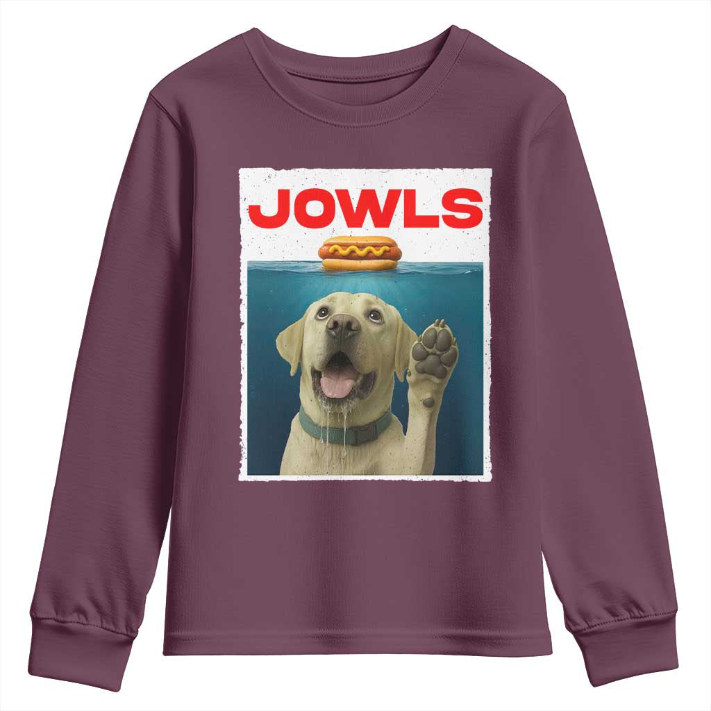 Funny Yellow Lab Jowls Youth Sweatshirt Labrador Retriever Lover Gift TS12 Maroon Print Your Wear