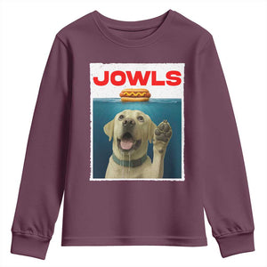 Funny Yellow Lab Jowls Youth Sweatshirt Labrador Retriever Lover Gift TS12 Maroon Print Your Wear