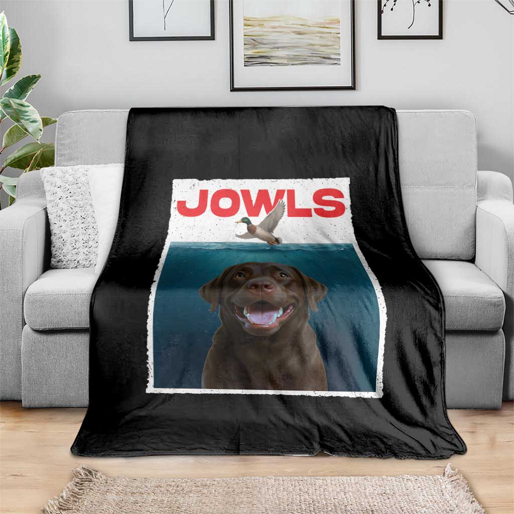 Chocolate Labrador Retriever Throw Blanket Funny Jowls Horror Dog Poster TS12 Print Your Wear